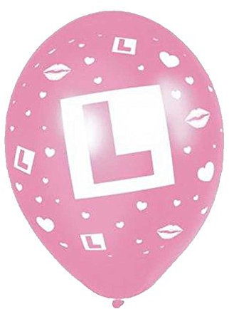SHATCHI SHATCHI-92 12 pcs 11 L Plate Coloured Balloons Girls Night Out Party Decorations, White/Pink