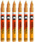 Molotow One4All 127HS Acryl Marker (2,0 mm Strichstärke, hochdeckend und permanent, UV-beständig, für fast alle Untergründe) 6 Stück Farbe 108 ockerbraun hell
