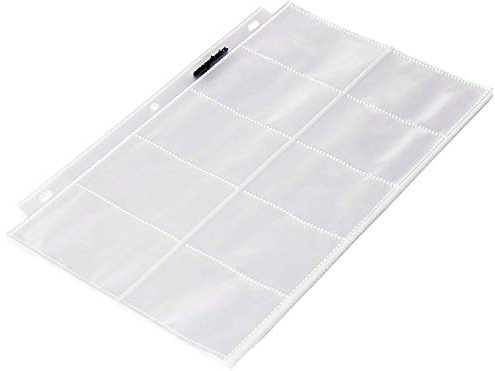 Amazon Basics Plastic Business Card Holder Sleeves for 3-Ring Binder, Transparent, 25-Pack