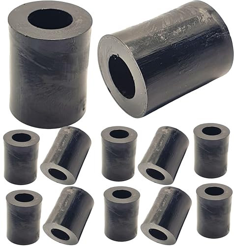Schwarze Nylon-Abstandshalter aus Kunststoff (12 Stück) (M10/10 mm, 15 mm)