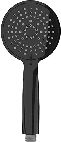 WENKO Mango de ducha Young negro Ø 11 cm - ducha de mano universal, rociador de ducha con 5 tipos de chorros, Plástico (ABS), 11 x 11 cm, Negro