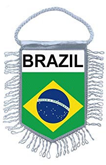 Akachafactory Fanion Mini Drapeau Pays Voiture Decoration bresil Bresilien