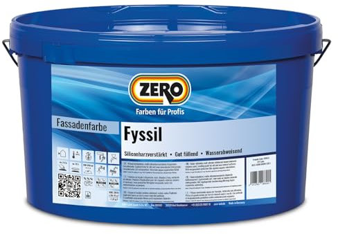 ZERO Fyssil Siliconharzverstärkt Siliconharz Fassadenfarbe weiß fungizid und algizid 5 l