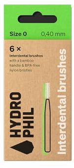 6 palillos interdentales libres de plástico hidrófilo 0,40 mm tamaño 0