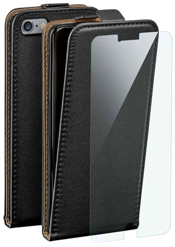 moex Premium phone case + protective film compatible with iPhone 6s Plus / 6 Plus | flip case - front and back protection + phone foil, Black