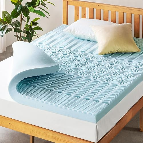 Bästa pris madrass 10 cm 5-zon madrass topper med kylgel infusion, CertiPUR-US certifierad, full