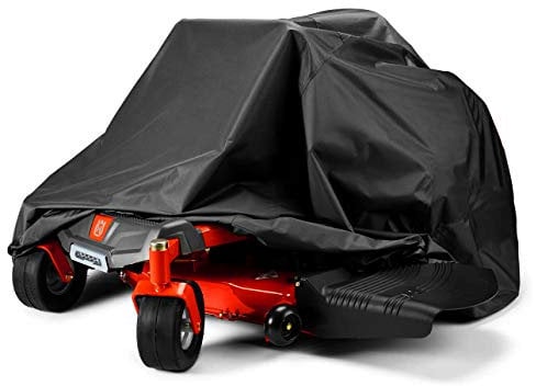 Zero-Turn Mower Cover, Universal Fit Heavy Duty 600D Polyester Oxford, Weatherpoof UV Protection with Windproof Buckle, Drawstring & Cover Storage Bag, Tractor Cover Up to 60 Lawn Mower Decks for