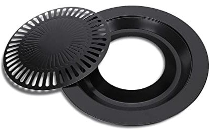Agatige Griglia senza fumo per interni, padella antiaderente per barbecue per fornelli Accessori per griglia per barbecue Diametro della padella 12,6 /9,8
