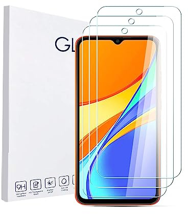 Asoway Protector de Pantalla para Xiaomi Redmi 9C NFC [3 Piezas] | Vidrio Templado Dureza 9H, Antiarañazos, Antihuellas, Sin Burbujas, Ultra Resistente, Fácil de Instalar