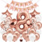 envami® Geburtstagsdeko Mädchen Rosegold Zahl 8. Happy Birthday Deko Geburtstag Mädchen Folienballon 8 Luftballon 8. Geburtstag Kindergeburtstag Deko