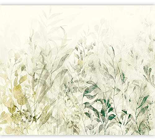 murando - Vlies Fototapete Blätter 350x256cm Foto tapete Schlafzimmer Wohnzimmer Vliestapete XXL Wandtapete Motivtapeten 3d Effekt Wand Dekoration - Natur Botanik Pflanzen Wiese beige b-A-0880-a-d