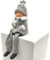 DARO DEKO Winterkind Kantenhocker Junge 22cm grau weiß Dekofigur Weihnachtsdeko