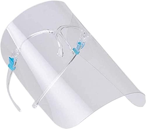 KAV Full Face Protector Shield - Visor with Glasses Frame - Lightweight, Reusable, Anti-Fog and Waterproof Cover - Covering Eyes, Nose, Mouth (Pack of 12)