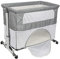Lit Jumeaux Bebe,Twin Nursery Center, Accessoire De Berceau Jumeau pour Parc, Lit De Bébé Dormeur avec Parents, Hauteur Réglable, Roue Universelle Muette, Berceaux