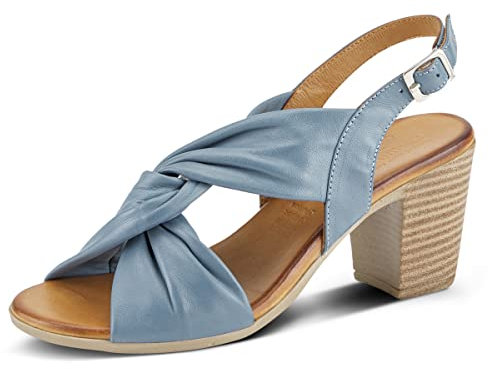 Spring Step Damen Madeleine Knöchelriemchensandale, Blau, 40.5 EU