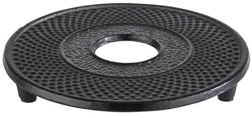 APS 10993 Untersetzer ASIA, für Stövchen, Ø 13,5 cm, Höhe 1,5 cm, mit Antirutsch-Füßchen, Gusseisen, schwarz