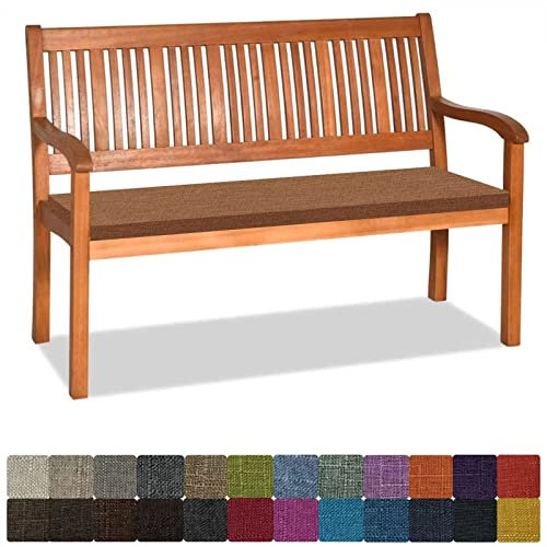 Orumrud Bankauflage Stuhlkissen Bankkissen mit Krawatte Waschbar,180x40x3cm,2 3 4-Sitzer Sitzkissen rutschfeste Auflage für Gartenbank,Küche,Terrasse Innen und Außenbereich,Braun,Dicker Leinenstoff