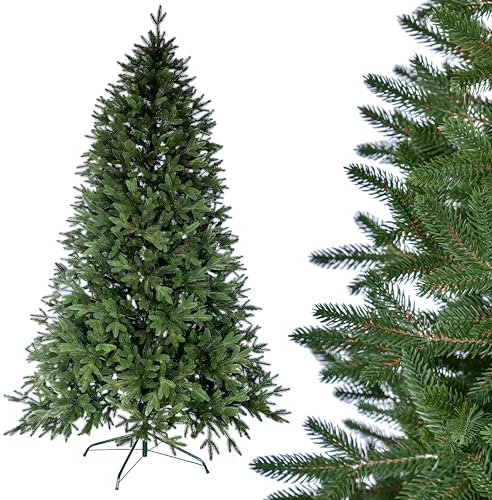 SMEREKA® Künstlicher Weihnachtsbaum 180cm Naturgetreue Spritzguss 100%, Made in EU - Tannenbaum Künstlich mit Ständer Metall - Künstlicher Tannenbaum Christmas Tree