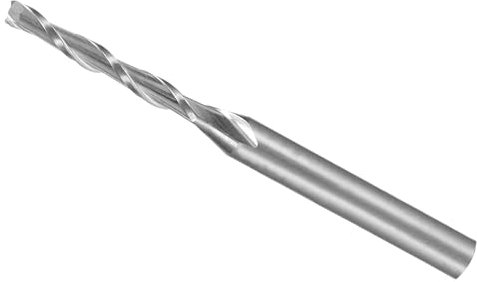CoCud Lima de Extremo En Espiral Vástago de 1/8 2mm x 15mm de Carburo Sólido de 2 Flautas para Fresadora CNC - (Uso: para Contrachapado Madera Dura Plástico) 1 Pieza
