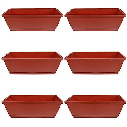 Blumenübertopf 6 Stück Blumentöpfe, braun, quadratisch, Kunststoff-Pflanzgefäße, Sukkulenten, große Bonsai-Gartenzubehör, Blumentöpfe, Balkon, Garten, Grünpflanzenanbau Blumentopf