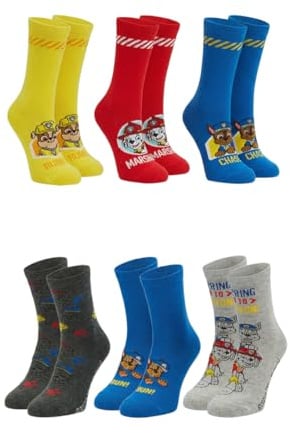 ONOMATO! Paw Patrol Chase Marshall Rubble Lot de 6 paires de chaussettes pour enfant garçon