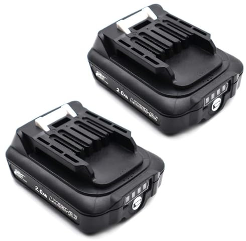 2X Batterie BL1021B 12V Max CXT compatibles avec Makita Batterie 12 V 2,0 Ah BL1021B (BL1016) BL1020B BL1015 Bl1041B BL1040B Compatible avec Makita DF031D DF0331D TD110D JR103D HSS01D HSS01D HP332D