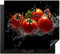 KitchenYeah© Herdabdeckplatte Einteilig Abdeckplatten Cerankochfeld Abdeckung Ceranfeld Herdplattenabdeckung Induktionsmatte Tomaten - Schwarz - Wasser - Rot - Gemüse - 60x52 cm