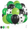 ALEGRE® Latex Fussball Luftballon, 40 Stück 12 Zoll Fußball Luftballons Geburtstag, Fußball Deko Helium Ballon Schwarz Weiß Grün, Fussball Deko Geburtstag Kinder, WM Party Kindergeburtstag Deko Junge