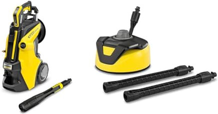Kärcher K 7 Premium Smart Control Pressure Washer, Pressure: max 180 bar & T-Racer T 5 surface cleaner (splash protection, for large areas, two flat jet nozzles, handle for vertical work)