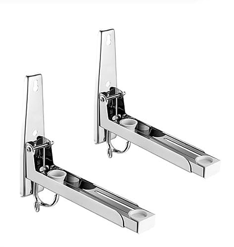 Mikrowellen Regal Einstellbare Mikrowelle Regal Wand Halterung Edelstahl Regal Halter Faltbare Stretch Rack Anzug for Mikrowelle. Mikrowellenhalterung (Color : Shelf with Hook)