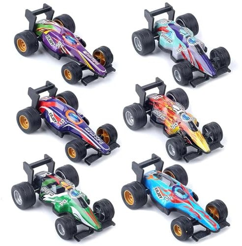 Pull Back Cars, 6pcs Coche de Cuerda, Mini Coche de Carreras, Coche Juguete Niños, Coche Juguete Metal, Coche de Juguete, Regalos de Juguete Adecuados para Niños Y Niñas de 2 a 8 Años