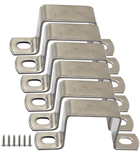 6Pcs M35x35 304 Stainless Steel Square Tube Clamps Clips U Pipe Hose Clamps Buckle U Brackets Saddle Clamps