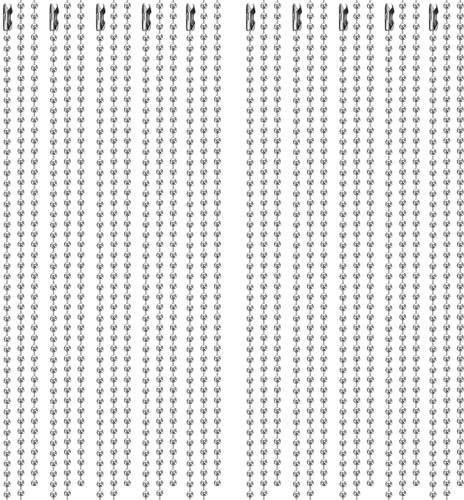 20 Pcs Dog Tag Chain, Beaded Necklace Men Dog Tag Chains, Silver Nickel Plated Metal 24 Inches Long 0.94 Inches Ball Chain Ball Chain Necklace for Jewelry Making DIY Crafts. (20)