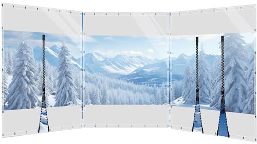 HQQMNY Transparent Outdoorvorhang Plane mit Ösen H2,2mxL1,8m PVC Winddicht Vorhang 0.5mm Wasserdichter Planen Trennvorhang für Garage Terrassen Gartenlauben Balkon Weiß