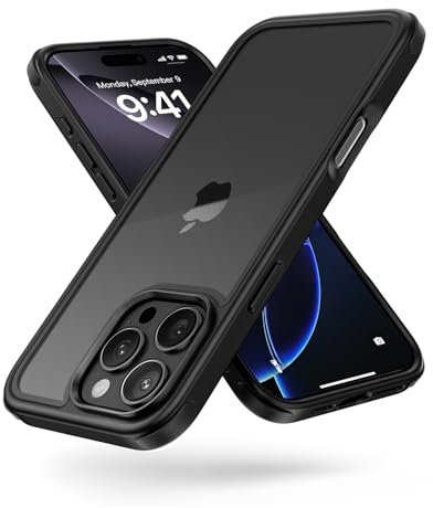 MobNano Ultra Hybrid Durchsichtig Hülle für iPhone 16 Pro Max Hülle Stoßfest Bumper Transparent Handyhülle Shockproof Fallschutz Silicone iPhone 16 Pro Max Case - Schwarz