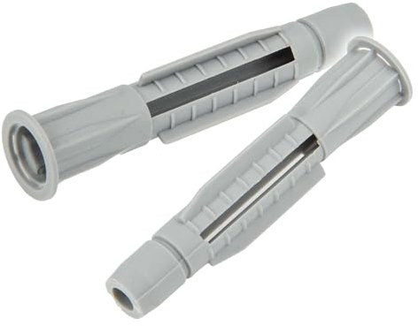 tecuro Hohlraumdübel 8,0 x 51 mm - 50 Stück - Universaldübel für Beton, Vollstein, Hohllochziegel, Hohlblockstein, Porenbeton u.m. - Kunststoff grau