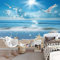 Papier Peint intissé 250 x 175 cm Décoration Murale Bleu Tableaux Muraux Tapisserie Photo Panneau décoratif Photo sur le mur Trompe l'oeil Paysage mer/plage