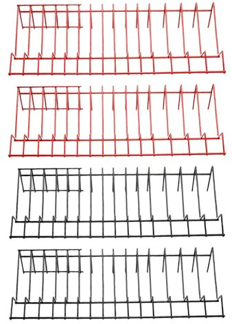sourcing map 4pcs Plier Organizer Rack 15-Slot Plier Rack Cutters Organizer Steel Coating for Regular Spring Wide Handle Pliers Hex Cross Screw Driver RC Tools Kit Organizers, Black/Red