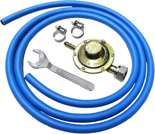 PuntoCasaStore Kit Tubo REGOLATORE TARATURA VARIABILE Professionale Tubo da 1,5 mt + 1 Regolatore + 2 Fascette + 1 Chiave - Made in Italy