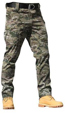Taktische Hose für Herren – wasserdichte Kampfhose für Herren, Wandern, Arbeitshose, Outdoor, Wandern, Cargohose, taktische Hose, lässig, Militär, Camouflage, Armee, Camouflage-Hose, AG, L