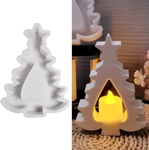 ALEFBET Silikonformen Gießformen Weihnachten, Silikonform Weihnachten Weihnachtsbaum, Silikon Gießform Weihnachten Gipsformen zum Gießen
