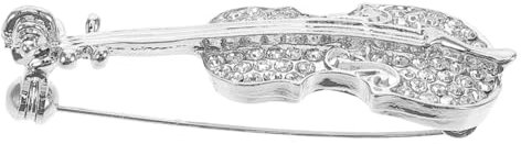 CALLARON Épingle à Vêtement Forme De Violon Argenté Pour Femmes Accessoire Élégant Pour Costumes Robes Et Tenues Pour Anniversaires Fêtes Et Occasions Spéciales