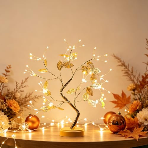 Künstlicher Mini-Weihnachtsbaum, beleuchteter Tisch-Bonsai-Baum mit 72 LEDs, künstliche Funkelnde Baumlampe, Tischdekorationslicht für Tischlichterketten, Geisterbaum, Weihnachtsdekoration