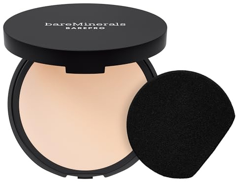 bareMinerals BAREPRO 24HR Pressed Powder Foundation - Full Coverage | Talc-free pressed face formula provides natural matte finish and oil control. Sweat, humidity, water & transfer-proof