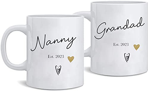 Nanny and Grandad Mug Set 2023 Nanny Grandad Giftm,Gift for Nanny and Grandad,Pregnancy Announcement Gifts for Grandparents,Nanny Grandad Mugs,New Grandparents,New Nanny Grandad to Be Coffee Mugs
