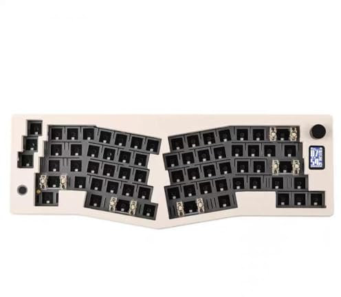 FKRTQIYN ABM066 Barebones Alice-Layout über programmierbare heiße Swappable Bluetooth 2.4GHz Typ-C-Konnektivitätsfenster und(Milk Coffee Color)