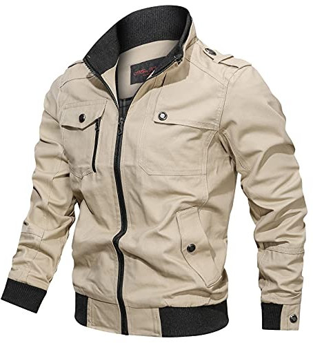 Générique Veste Legere Homme Ete, Blouson Cargo D'extérieur Homme Coupe-Vent Transition À Col Montant Veste Demi-Saison, Saharienne Hommes, Vestes De Randonnée, Blouson Zippée avec Poches
