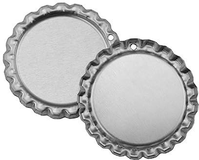 HEALSOPTHY 100 Stück Gestanzte Bierflaschenverschlüsse Für Selbstgemacht Haarbögen Silber Abgeflacht Bastelzubehör Für Anhänger Und Fotobasis Für Kreative Projekte