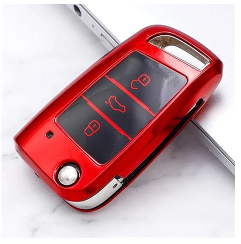 Für VW MK7 Golf 7 Tiguan MK2 Für Seat Ibiza Leon FR 2 Ateca Altea Für Skoda Octavia A7 Autoschlüsseletui Abdeckung Tasche Schlüsselanhänger(XL125V Clear LG)