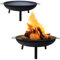 ZAXER Outdoor Feuerstelle mit 3-Beinbein Standfuß, Feuerschalen für den Garten & Balkon, Camping, Groß, Gartenfeuerschale Wetterfest, 60 cm, Schwarz